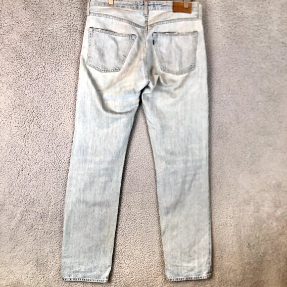 Levis Made & Crafted Size 31x34 Blue Tab Ruler Straight Light Wash Distressed - Picture 2 of 11